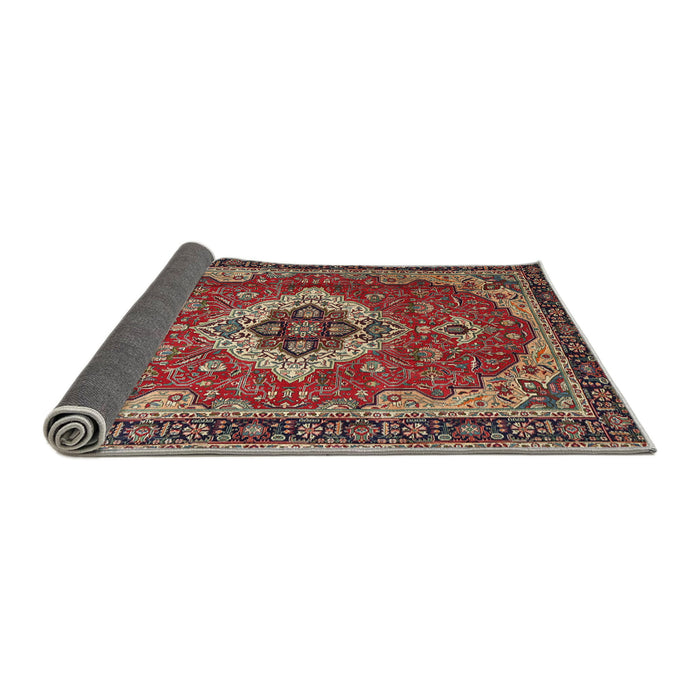 Sideview of Traditional Saffron Red Persian Rug, tr1897