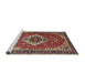 Sideview of Machine Washable Traditional Saffron Red Rug, wshtr1897