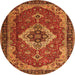 Square Persian Orange Traditional Rug, tr1897org