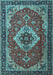 Machine Washable Persian Light Blue Traditional Rug, wshtr1897lblu