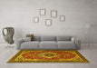 Machine Washable Persian Yellow Traditional Rug in a Living Room, wshtr1897yw