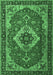 Machine Washable Persian Emerald Green Traditional Area Rugs, wshtr1897emgrn