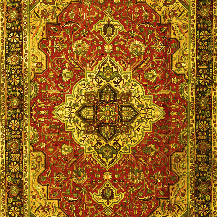 Machine Washable Persian Yellow Traditional Rug, wshtr1897yw