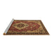 Sideview of Machine Washable Persian Brown Traditional Rug, wshtr1897brn