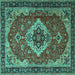 Square Persian Turquoise Traditional Rug, tr1897turq