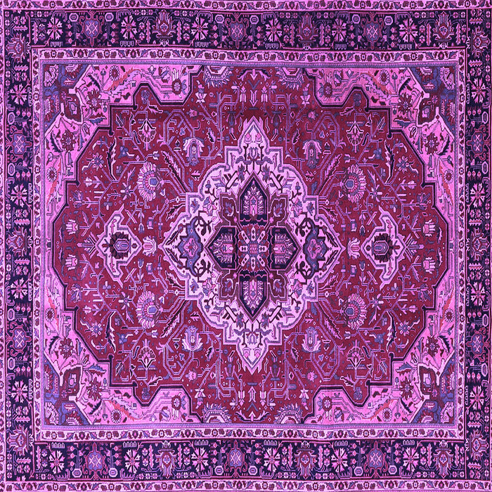 Square Persian Purple Traditional Rug, tr1897pur