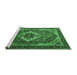 Sideview of Machine Washable Persian Emerald Green Traditional Area Rugs, wshtr1897emgrn