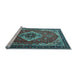 Sideview of Machine Washable Persian Light Blue Traditional Rug, wshtr1897lblu