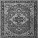 Round Machine Washable Persian Gray Traditional Rug, wshtr1897gry