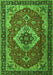 Serging Thickness of Machine Washable Persian Green Traditional Area Rugs, wshtr1897grn