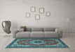 Machine Washable Persian Light Blue Traditional Rug in a Living Room, wshtr1897lblu