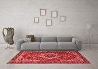 Machine Washable Persian Red Traditional Rug, wshtr1897red