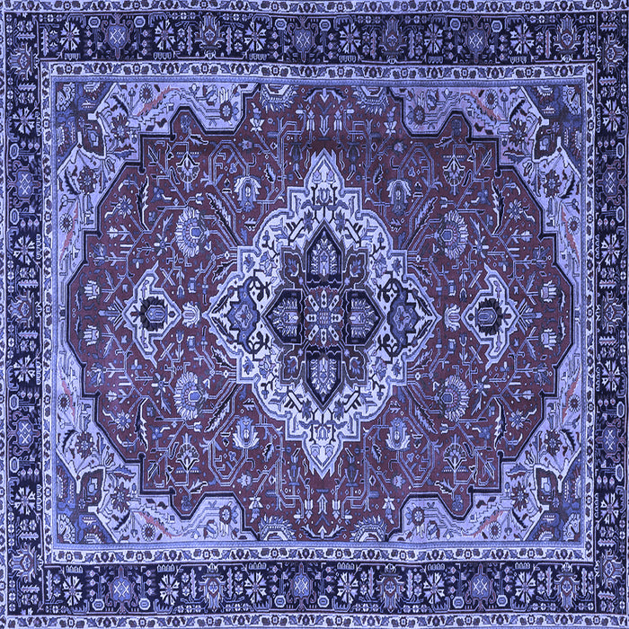 Square Persian Blue Traditional Rug, tr1897blu