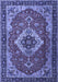 Machine Washable Persian Blue Traditional Rug, wshtr1897blu