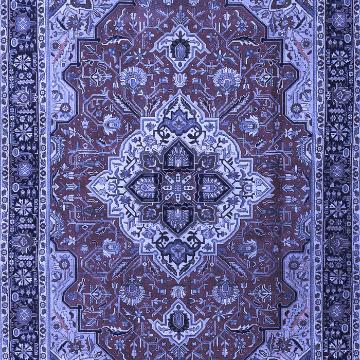 Machine Washable Persian Blue Traditional Rug, wshtr1897blu