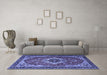 Machine Washable Persian Blue Traditional Rug in a Living Room, wshtr1897blu