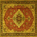 Square Persian Yellow Traditional Rug, tr1897yw
