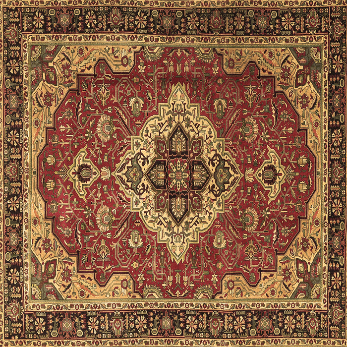 Square Machine Washable Persian Brown Traditional Rug, wshtr1897brn