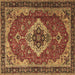 Square Machine Washable Persian Brown Traditional Rug, wshtr1897brn