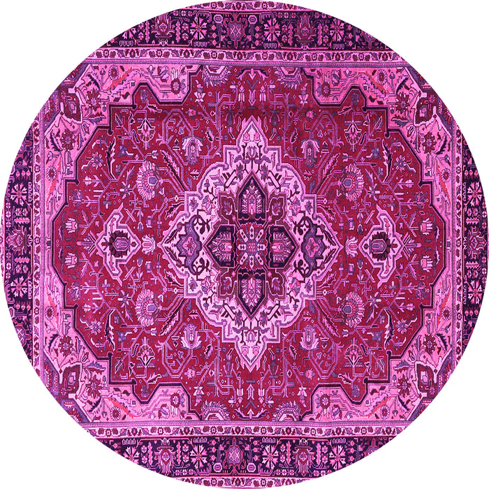 Round Persian Pink Traditional Rug, tr1897pnk