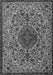 Serging Thickness of Machine Washable Persian Gray Traditional Rug, wshtr1898gry