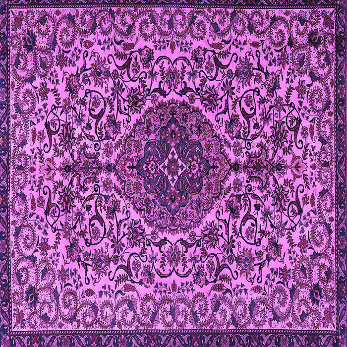 Square Machine Washable Persian Purple Traditional Area Rugs, wshtr1898pur