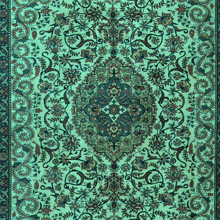 Machine Washable Persian Turquoise Traditional Area Rugs, wshtr1898turq