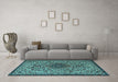 Machine Washable Persian Light Blue Traditional Rug in a Living Room, wshtr1898lblu