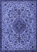 Machine Washable Persian Blue Traditional Rug, wshtr1898blu