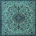 Square Machine Washable Persian Light Blue Traditional Rug, wshtr1898lblu