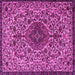 Square Machine Washable Persian Pink Traditional Rug, wshtr1898pnk