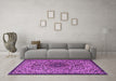 Machine Washable Persian Purple Traditional Area Rugs in a Living Room, wshtr1898pur