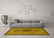 Machine Washable Persian Yellow Traditional Rug in a Living Room, wshtr1898yw