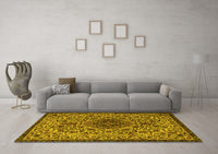 Machine Washable Persian Yellow Traditional Rug, wshtr1898yw