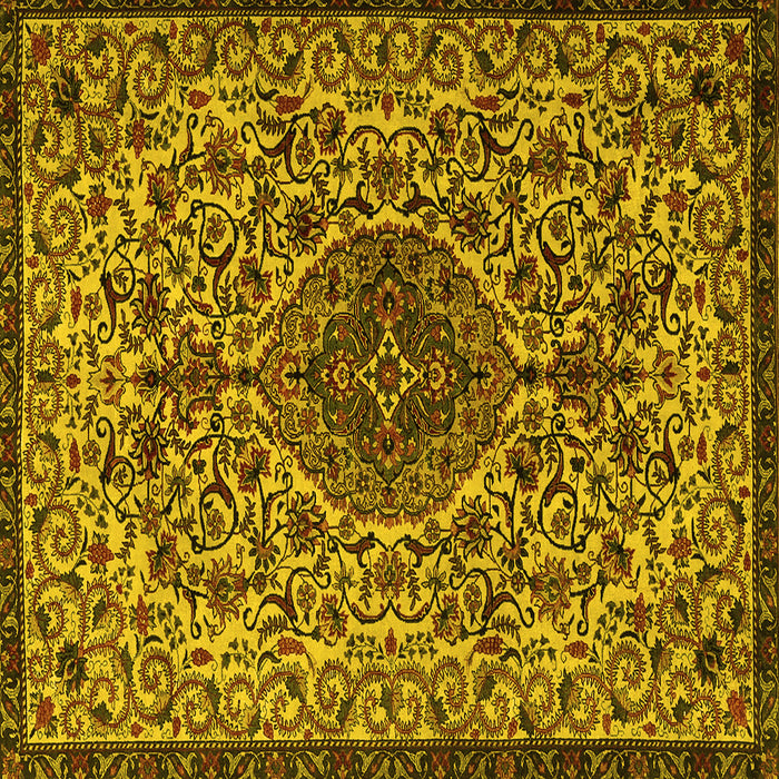 Square Persian Yellow Traditional Rug, tr1898yw