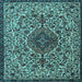 Square Persian Light Blue Traditional Rug, tr1898lblu