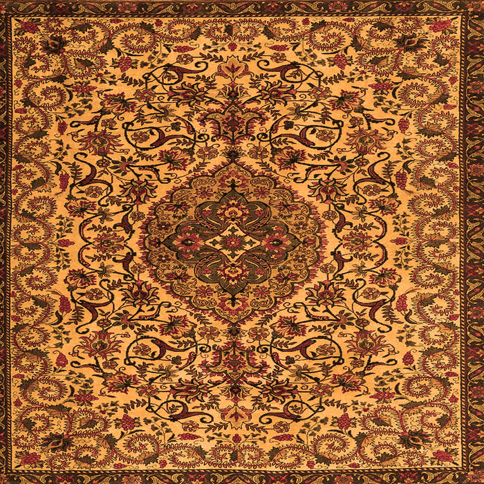 Round Machine Washable Persian Orange Traditional Area Rugs, wshtr1898org
