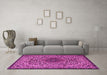 Machine Washable Persian Pink Traditional Rug in a Living Room, wshtr1898pnk