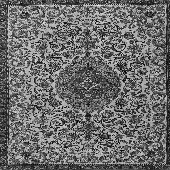 Round Machine Washable Persian Gray Traditional Rug, wshtr1898gry