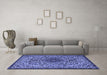 Machine Washable Persian Blue Traditional Rug in a Living Room, wshtr1898blu