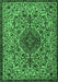 Machine Washable Persian Emerald Green Traditional Area Rugs, wshtr1898emgrn