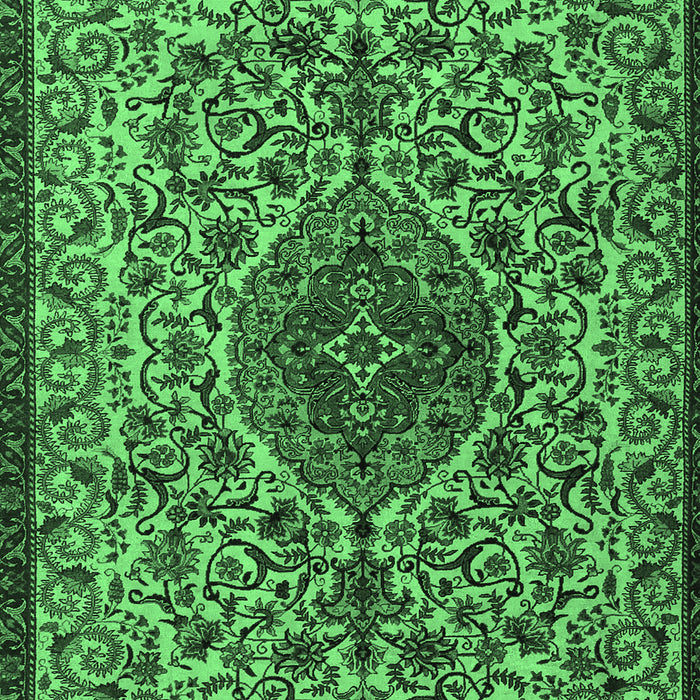 Machine Washable Persian Emerald Green Traditional Area Rugs, wshtr1898emgrn
