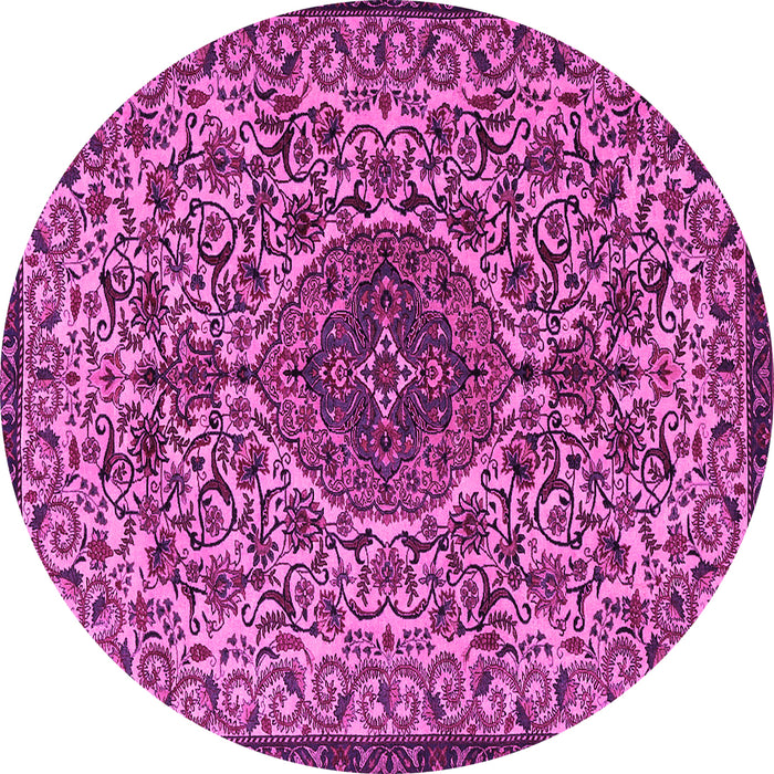 Round Persian Pink Traditional Rug, tr1898pnk