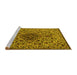 Sideview of Machine Washable Persian Yellow Traditional Rug, wshtr1898yw