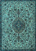 Machine Washable Persian Light Blue Traditional Rug, wshtr1898lblu