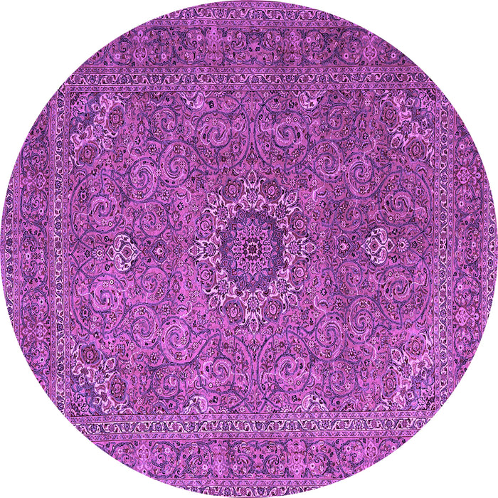 Round Persian Purple Traditional Rug, tr1899pur