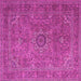 Square Machine Washable Persian Pink Traditional Rug, wshtr1899pnk