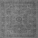 Round Machine Washable Persian Gray Traditional Rug, wshtr1899gry