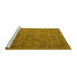 Sideview of Machine Washable Persian Yellow Traditional Rug, wshtr1899yw