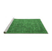 Sideview of Machine Washable Persian Emerald Green Traditional Area Rugs, wshtr1899emgrn